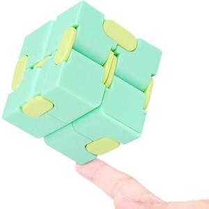 Infinitycube Fidget Toy Stress Relieving Fidgeting Game for Kids and Adults,Cute Pocket-Sized Unique Gadget for Anxiety Relief and Kill Time (Macaron Green)