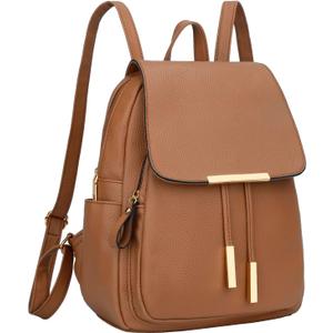 KKXIU Trendy Leather Backpack Purse for Women and Ladies Shoulder Travel Daypacks Bags (A-Brown)