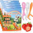2 x Kids Flossers 200ct, Strawberry Flavored Bunny & Carrot Dental Floss Picks for Toddlers, Easy-to-Hold Biodegradable Flossers, BPA & Fluoride Free