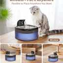 Cat Water Fountain Cordless 118oz/3.5L Wireless & Ultra Quiet (25dB) with Sensor/Timer Mode Stainless Steel Tray Battery Operated Pet Fountain for Indoor Use, Automatic Pet Water Dispenser