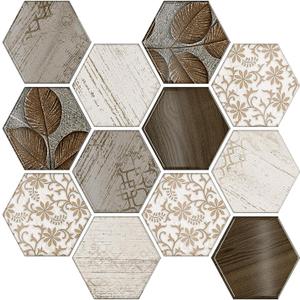 VEELIKE Boho Peel and Stick Backsplash Hexagon Peel and Stick Tile Backsplash for Kitchen Bathroom Laundry Room 12 Sheets 12''x12'' Waterproof Renter Friendly Backsplash Stick on Tiles for Kitchen