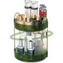 COMVTUPY 360° Rotating Makeup Organizer - Large Capacity Makeup Skincare Perfume Organizer Bathroom Organizer for Countertop Green 2 Tier