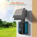 Solar Charger Compatible for Ring Video Doorbell (2020 Release), QIBOX Adjustable Solar Panel Mount, Efficient Solar Charger for Doorbell Camera, Micro-USB Port Charging