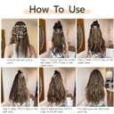 Long Hair Clip in Extensions 4PCS Seamless Clips ins for Women Non-Weft Wavy Easy Hairpieces Charming Wave Synthetic Fiber 22 Inch Full Head Breathable Medium Brown mis Caramel Blonde