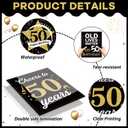 4 x 10pcs Black Gold 50th Birthday Decorations Happy 50 Years Old Posters for Men Women 1976 Birthday Poster Signs for Fifty Years Old Table Toppers Photo Props Supplies Wall Door Window Decor 11 x 14 in