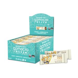 GoMacro MacroBar Mini Organic Vegan Snack Bars - Coconut + Almond Butter + Chocolate Chips (0.90 Ounce, 24 Count) (EXP 05/11/26)