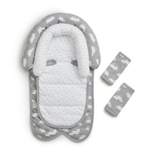 Munchkin Brica XtraGuard Head Support & Strap Cover for Baby Car Seats with Silver-Ion Technology, Mountains (Grey)