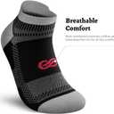 PAPLUS Compression Socks for Men & Women, 2/4/6 Pairs Ankle Running Socks with Arch Support, Ankle Support, Plantar Fasciitis (Black, L)
