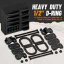 1/2" D Ring Tie Down Anchors Heavy Duty Bolt-On Forged D Ring, 12000Lbs Break Strength Tie Down Anchors Hooks for Trailers, Vans, Trucks, Rvs and Cargo Tie Downs with Screws & Bolts (4PCS)