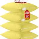 Utopia Bedding 4 Pack Waterproof Pillow Protectors with Zipper King Size (Yellow), Bed Bug and Dust Mite Proof Pillow case Covers, Moisture Wicking Pillow Encasements 20 x 38 Inches