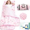 ACRABROS Toddler Nap Mat with Pillow and Blanket, Large Rolled Napping Mats,Slumber Bags for Boys Girls,Kids Sleeping Bag for Daycare, Preschool Travel (Unicorn) (53"L x 29"W x 3"Th)