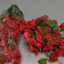 Fake Hibiscus Artificial Hanging Flowers Plants for Outdoors Spring Decoration, 2pcs Silk Hibiscus Vines Realistic UV Resistant Red Faux Flowers for Outside Planter Porch Patio Yard Home Wedding Party