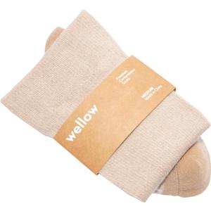 Wellow Premium Socks (Compression Socks - Regular) for Men & Women, Made with Viscose from Bamboo, Knee High, 18-25 mmHg (X-Large, Sesame - Twist)