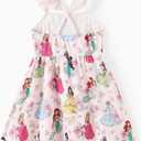 Disney Princess Minnie Mouse Frozen Elsa Girls Dress Ruffle Sleeveless Criss Cross Sundress Summer Clothes Baby to Toddler
