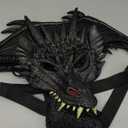 Nirvany Kids Dragon Cosplay Costume - Wing Tail Mask Set for Boys & Girls - Halloween (Black Set)