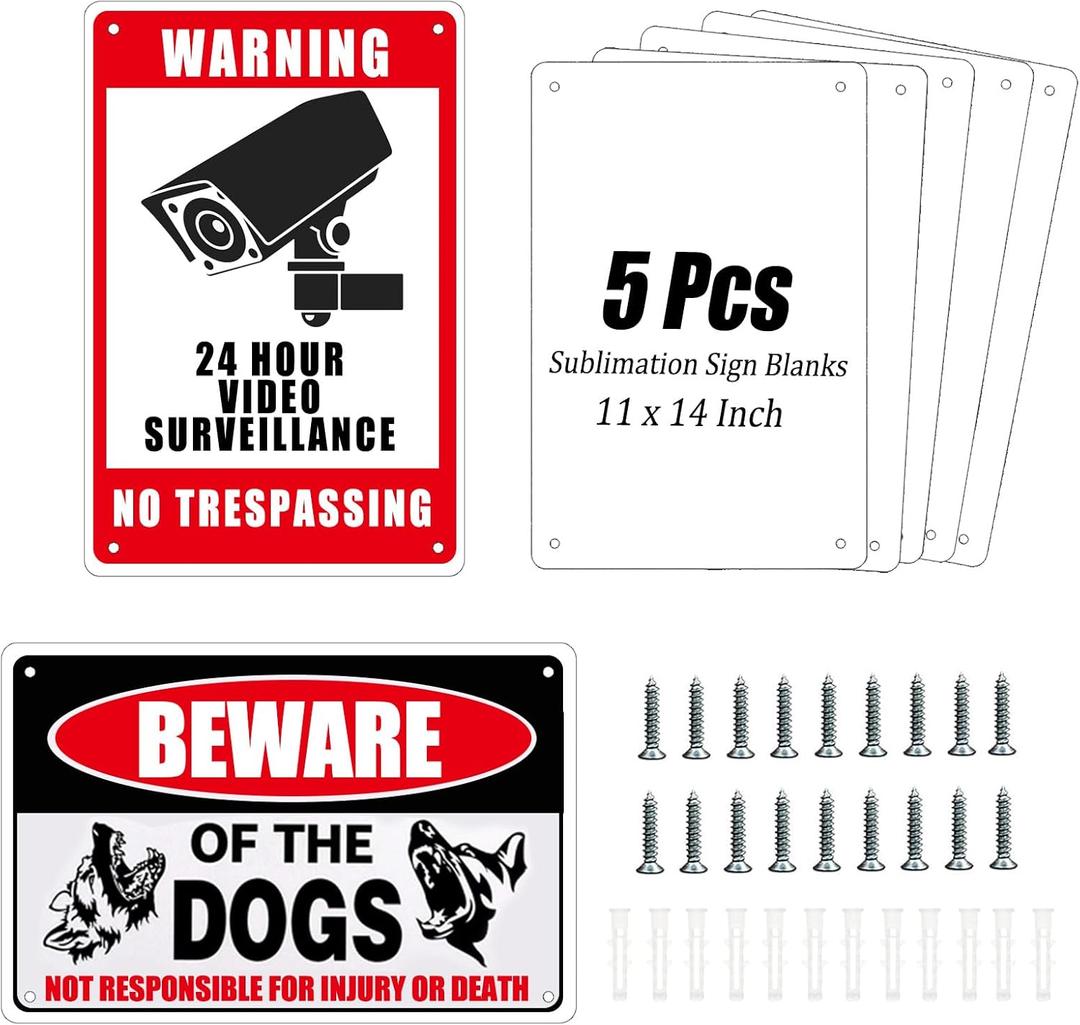 5 Pcs Sublimation Metal Sign Blanks 11x14 Inch, Aluminum Sublimation Yard Sign Blanks, Sublimation Photo Blanks with Holes Screws DIY Sign Photo for Ourdoor Indoor Garden Yard (Thick 0.45mm)