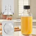 4OZ Small Glass Bottles with Lids and Funnels, 120ml Boston Round Glass Bottles, Leak Proof Mini Travel Bottle, Perfect for Diy Essential Oils, Hot Sauce and Juices, 10 Pack Clear