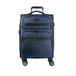 KROSER Softside Expandable Carry On Luggage with Spinner Wheels & Built-in TSA Lock, Durable Suitcase Rolling Luggage with USB Port, Carry-On 20-Inch, Haze Blue