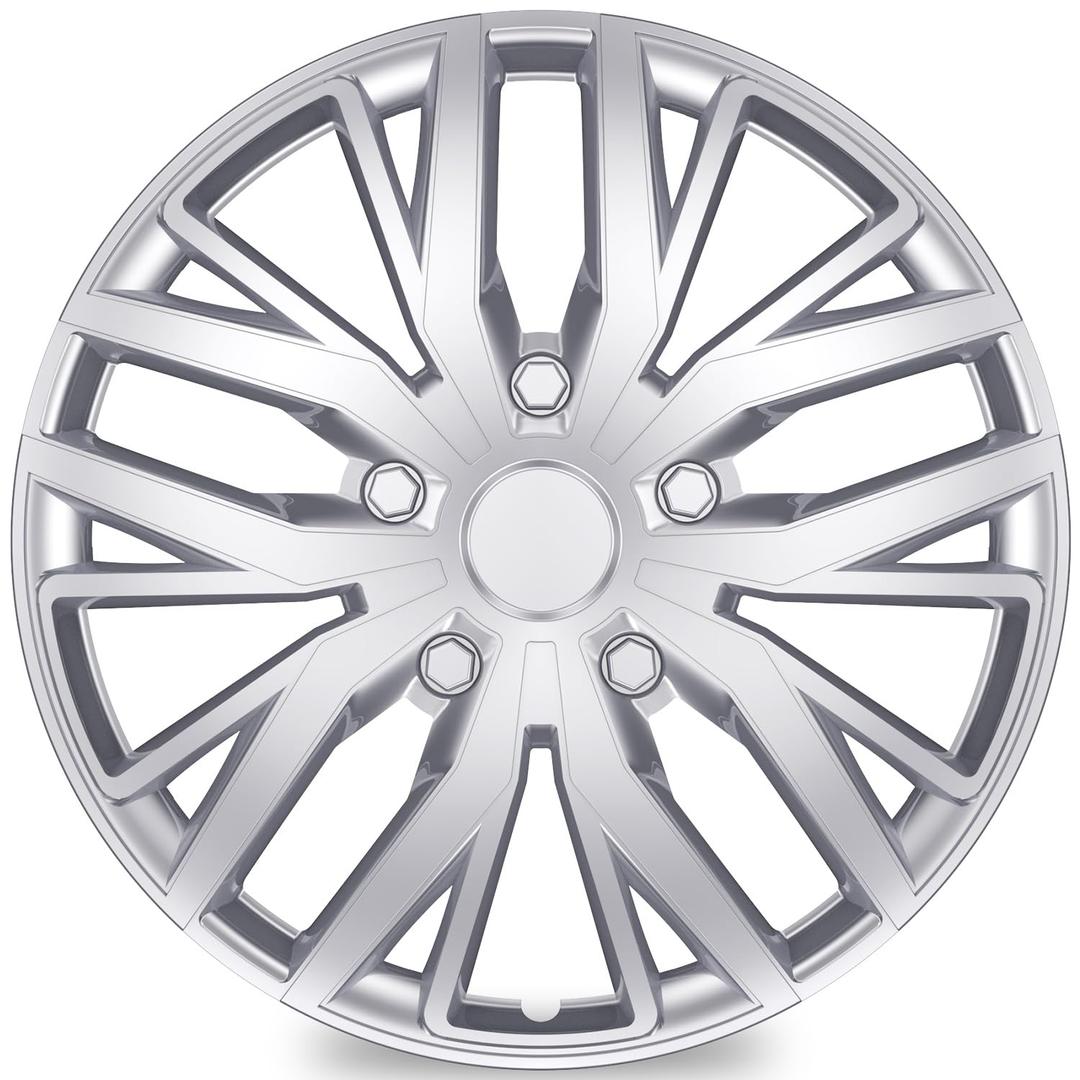 TangMiGe 4 Pack Universal Hubcaps Replacement R14 Wheel Covers, Steel Wheel Rim Cover for Most Cars Sedans SUV Trucks, 14" 14 in inch Hub Caps (Silver Color, 14 inch)