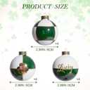 DN DECONATION St. Patrick's Day Ornaments Set of 12, Shamrock Tree Ornaments for Irish Holiday Decorations, White Green Gold Plaid Glass Balls with Lucky Clover for Small Tree Hanging Decor