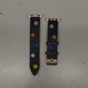 Wearlizer Floral Leather Band Compatible with Apple Watch Band Women 45/44/42/46/49mm(Ultra), Soft Leather Designer Dressy Strap with Daisy Stitch for iWatch Series 11/10/9/8/SE/7/6/5/4/3/2/1