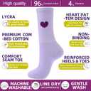 inhees Women's Cotton Crew Socks - 6Pairs Above Ankle Fun Cute Heart Bootie Dress Socks - Gifts for Mother/Her