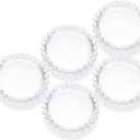 OwnMy 5PCS Clear Glass Candle Plates 3 Inch Pillar Candle Holders, Glass Coasters Decorative Round Candle Plates and Trays for Pillar Candles, for Dining/Wedding Table Centerpieces