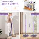 Scrubbing Steam Mop with Rotating Pads,All-in-One Spin Steam Cleaner for Floor Cleaning,Large Tank,23FT Cord, LED Headlights,Reusable Pads & Self-Standing,Safe for Hard Floor/Laminate/Marble (Violet)