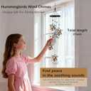 HDCRYSTALGIFTS Hummingbird Wind Chimes for Outside, 27'' Memorial Windchimes with Crystals, Hummingbirds Gifts for Mom Grandma, Metal Chimes Window Garden/Yard Outdoors Decor,Birthday Gifts for Women