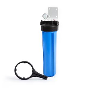 Aquaboon Whole House Water Filter Housing | 20x4.5 Water Filter System | NSF Certified Water Filter Canister w/ Gauge & Release, Wrench, Bracket 1"NPT (20 INCH)