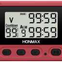Digital Interval Timer, Stopwatch with Backlight, USB-C Rechargeable Clock, Red