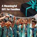 Wall-Mounted Medal Hooks Display Organizer 2 Pack-14 L-Shaped Metal Hooks with Engraved Never Give Up Wood Plaque | Medal Hanger Display for Sports, Race Bibs, Necklaces & Keys (Black, Never Give Up)