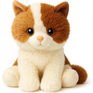 WEGEDU Tabby Kitten Cat Stuffed Animal - Calico Kitty Plush Toy for Kids and Babies, Bedtime and Birthday Gift, 14.6 inches