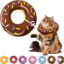 Seyezo Cat Cone Collar Soft, Adjustable Cat Recovery Collar for Small Medium Large Cats, Cute Donut E Collar After Surgery, Elizabethan Cones for Cats Kittens After Surgery(Donut Brown, Large)