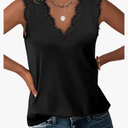 ANRABESS Womens Lace Trim Tank Tops V Neck Sleeveless Shirts 2025 Summer Casual Trendy Dressy Cami Top XXL
