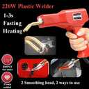 Upgraded 220W Plastic Welder, 2 in 1 Plastic Welding Kit Plastic Repair Welder Kit 1000PCS Hot Stapler Soldering Gun with 100PCS Plastic Welding Rods Car Bumper Repair Kit for Most Plastic Repair (Red)