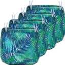 NettyPro Patio Chair Seat Cushion Covers Set 4, Waterproof Outdoor Furniture Cushion Slipcovers with Zipper and Tie, 21 x 19 x 3 Inch, Replacement Cover Only, Tropical Leaf