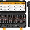 35-Piece Master Hex Bit Socket Set, 1/4", 3/8", 1/2" Drive Allen Socket Set H2-H19, 5/16"-3/4", Premium CR-V & S2 Alloy Steel, Ratchet Wrench, Sockets Adapter, High Torque for Automotive Mechanic