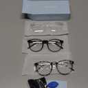 IBOANN Iconic Blue Light Glasses for Woman - Computer Glasses up to 99% Blue Light Blocking - Anti Eyestrain & UV Glare (*A1 Light Black & Leopard & Transparent)