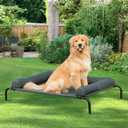 WESTERN HOME Cooling Elevated Dog Bed for Large Dogs, Portable Indoor & Outdoor Raised Dog Bed with Breathable Mesh, Chew Proof Pet Hammock Cots with Removable and Waterproof Bolsters