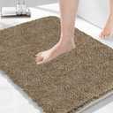 Brown Bathroom Rugs 27.5"x19.6", Extra Soft Absorbent Thick Shaggy Bath Rugs, Non Slip Quick Dry Bath Mat, Machine Washable Bath Rugs for Bathroom, Microfiber Rugs for Shower Bathtubs
