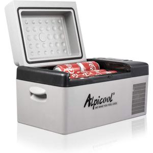 Alpicool C20 portable compressor fridge freezer 21Quart(20Liter) for car and home - 12V/24V DC and 110V AC (Gray)