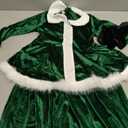 Gueuusu Kid Little Girls Christmas Outfit Santa Claus Velvet Lapel Long Sleeve Dress Princess Party Layered Dresses with Belt, 110