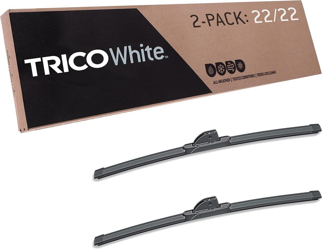 TRICO White (35-2222) 22 Inch Pack of 2 Automotive Replacement Windshield Wiper Blades for My Car Super Premium All Weather Beam Blade for Select Vehicle Models