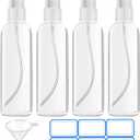 DTDNZKN 4 Pack 3.4 Oz (100ml) TSA Approved Travel Bottles, Travel Size Containers Spray Bottles with Labels - Fine Mist, Refillable, Reusable, Leak Proof