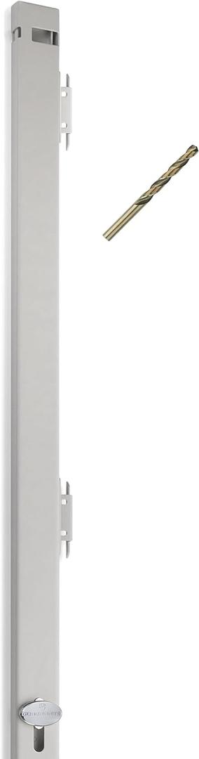 File Cabinet Locking Bar. Fits 4 Drawer File Cabinets. Includes Cobalt Drill Bit. (Beige)