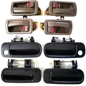 Set of 8 Interior & Exterior Door Handles Fit for Toyota Camry 1992 1993 1994 1995 1996, Left Driver & Right Passenger Side Door Handle Full Set Replacement