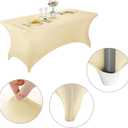 LZY Spandex Table Covers 6 Feet, Stretch/Fitted Table Covers for 6 Feet Folding Table, Rectangular Spandex Table Cloths for Wedding Party or Event (6FT-2PCS, Champn), 72" x 30" 2PACK