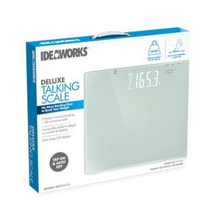 JB8524 Deluxe Talking Scale. Digital Body Weight Talking Bathroom Scale, High Precision Measurements, Over 600 Pound Capacity Weight Scale. Extra-Large Display, Auto-Calibrated, Precision Balanced