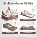 Full Size Air Mattress for Inflatable Portable Blow Up Mattress Sofa Bed with Flocked top-Double Air Couch for Tent Camping(Camel)